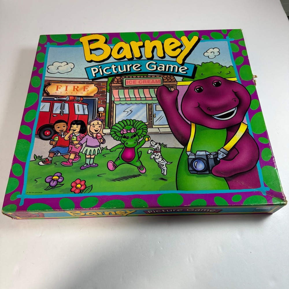 Vintage 1993 Barney Picture Game Parker Brothers Complete Board Game